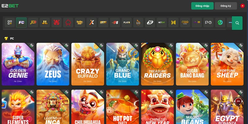 Slot game tại E2BET với tính năng giải trí rất đa dạng